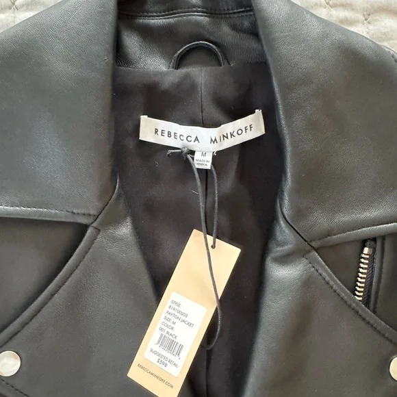 Rebecca Minkoff Black Leather Moto Jacket - Picture 5 of 5